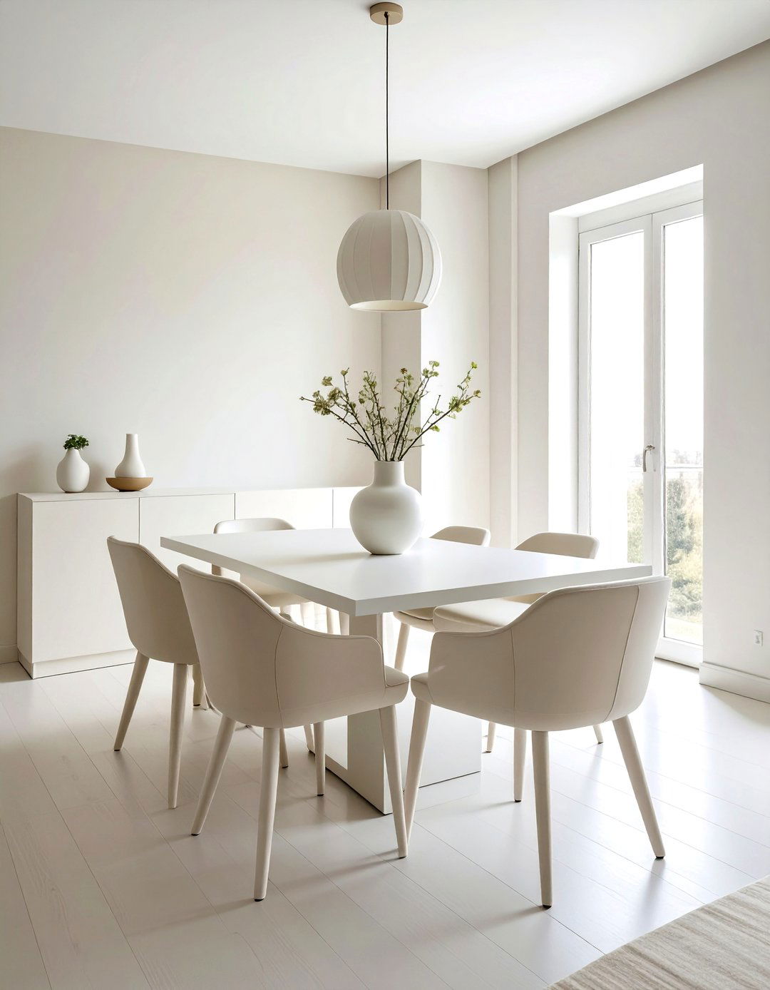 Minimalist cream and white dining room - 30 cream and white dining room ideas