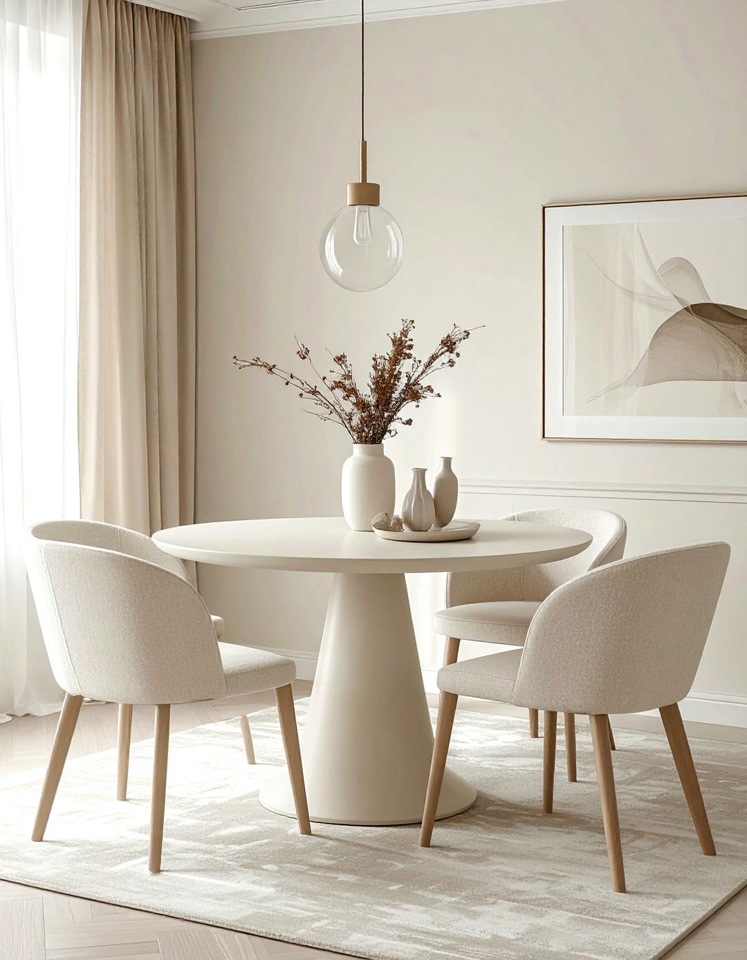 Minimalist cream dining room - 30 cream dining room ideas