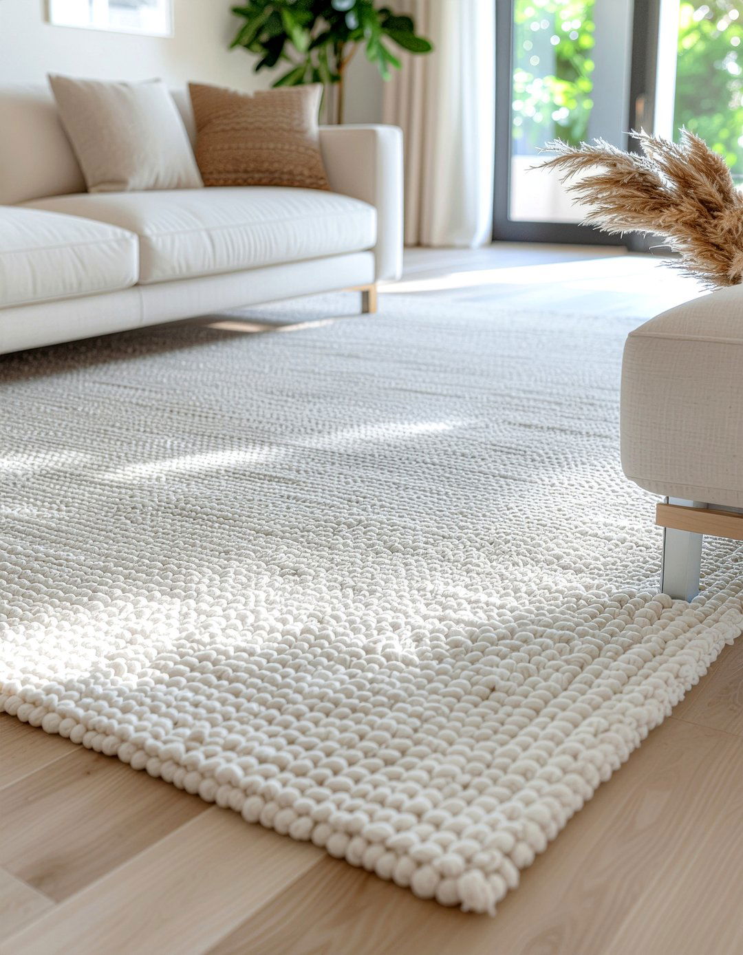 Minimalist cream rug living room - 30 living room area rugs