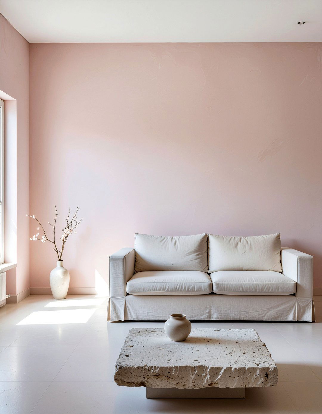 Minimalist dusty pink living room - 30 living room dusty pink walls