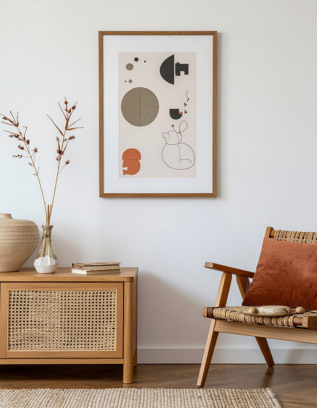 Minimalist embroidery frame - 30 embroidered living room ideas