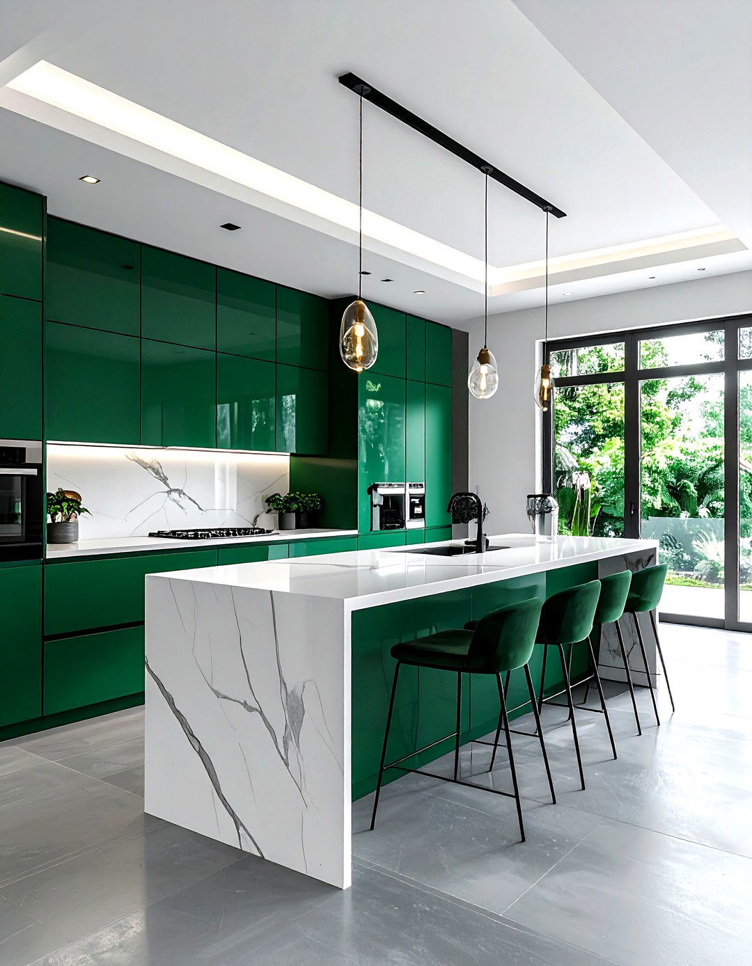 Minimalist emerald green kitchen - 30 emerald kitchen decor ideas
