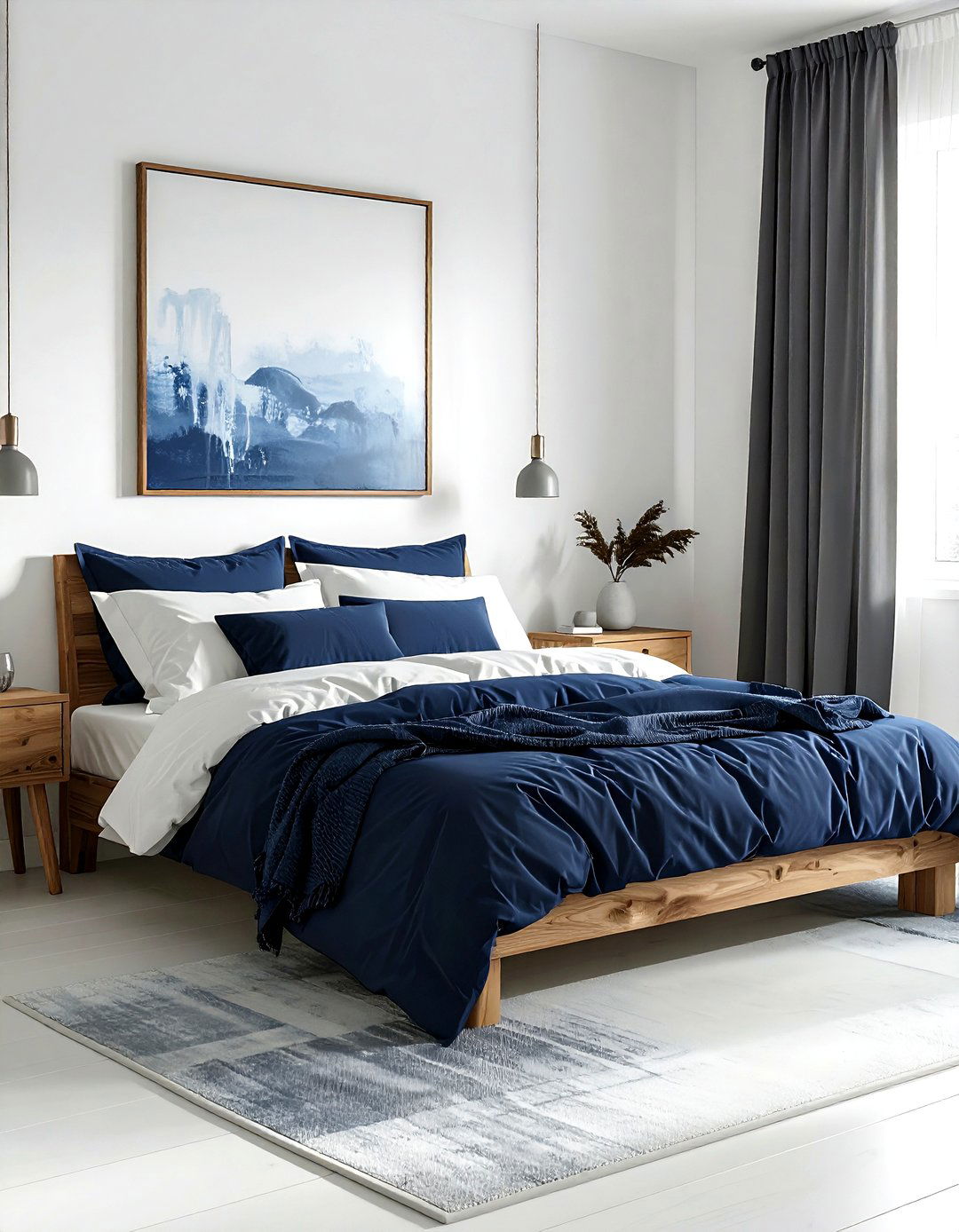 Minimalist farmhouse navy bedroom - 30 farmhouse navy bedroom ideas