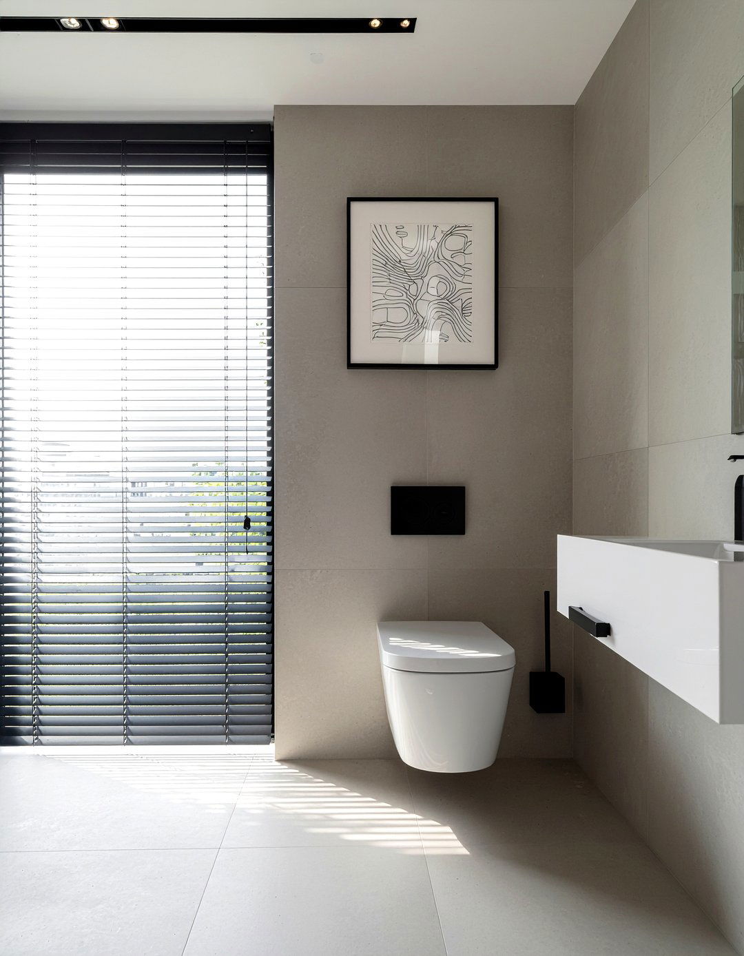 Minimalist floating shelf - 30 over toilet storage ideas