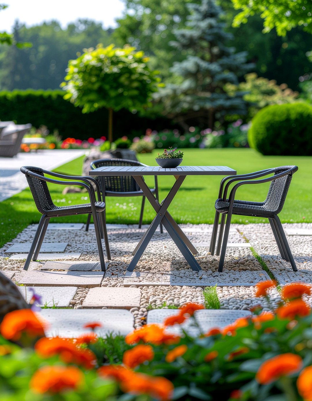 Minimalist garden furniture set - 30 garden dining ideas