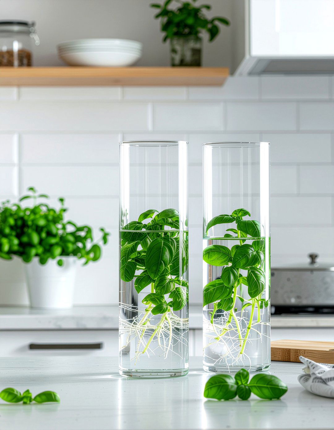 Minimalist glass herb jars kitchen - 30 kitchen window herb garden ideas