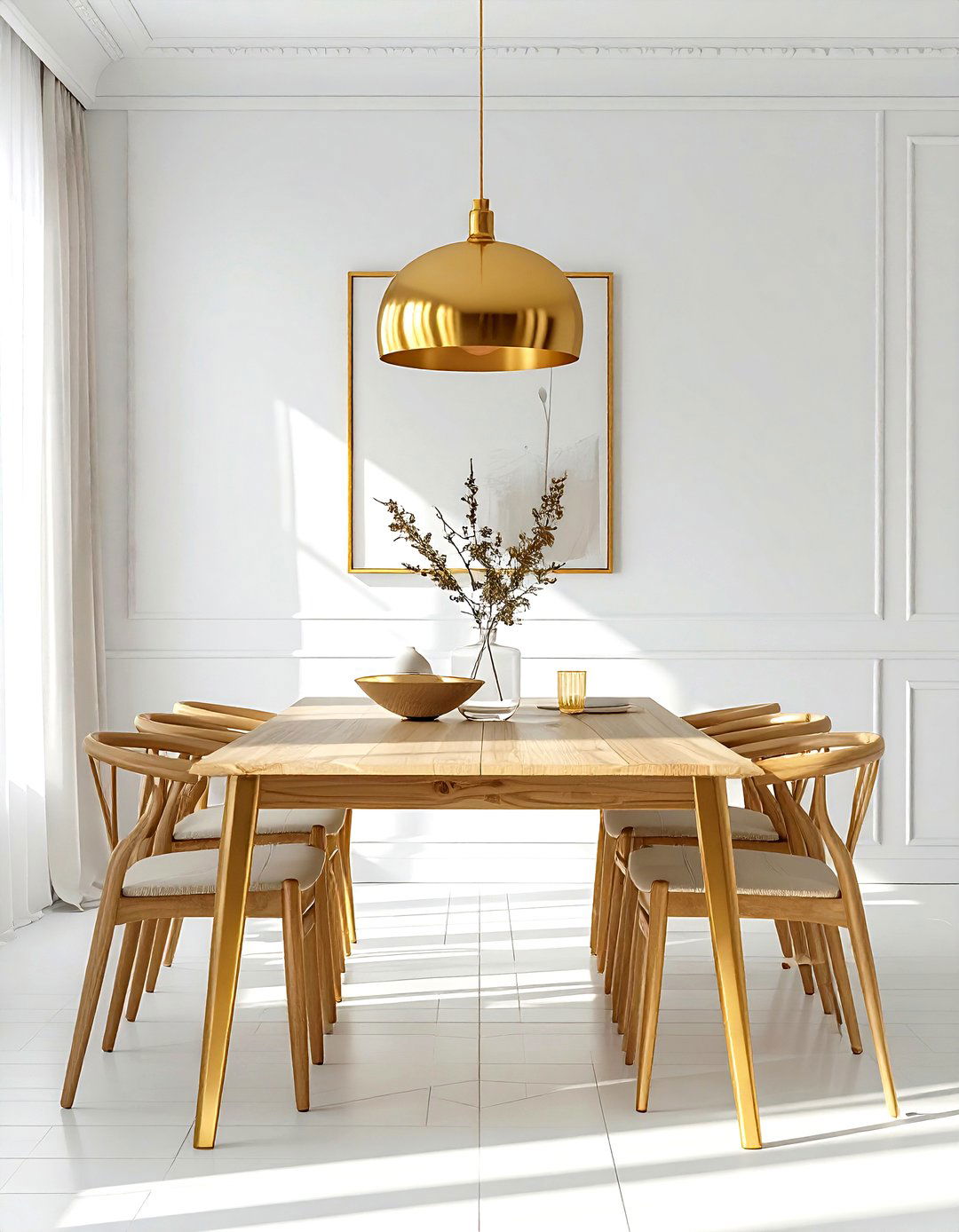 Minimalist gold dining room - 30 gold dining room decor ideas