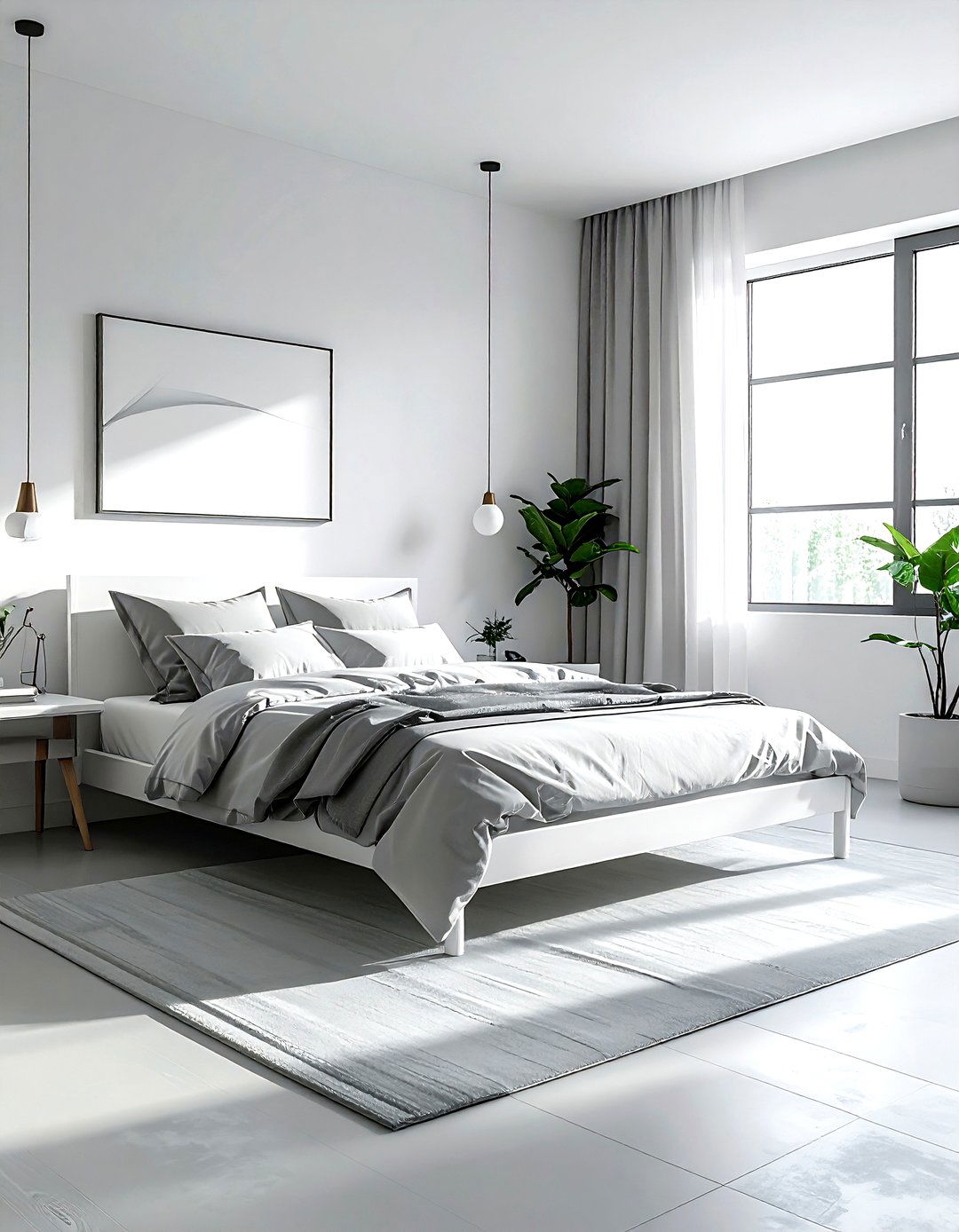 Minimalist gray and white bedroom - 30 gray and white bedroom ideas