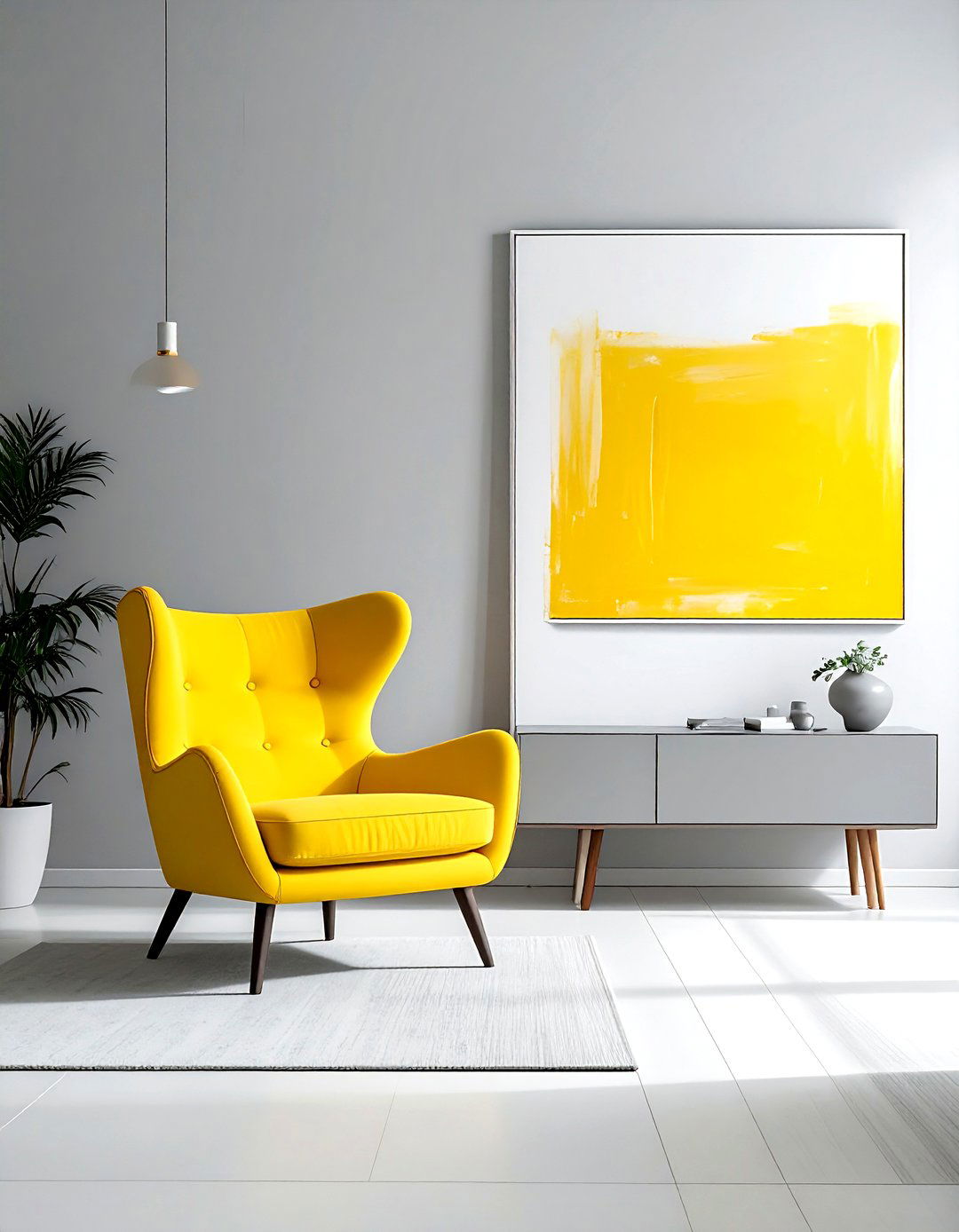 Minimalist gray and yellow living room - 30 gray and yellow living room ideas