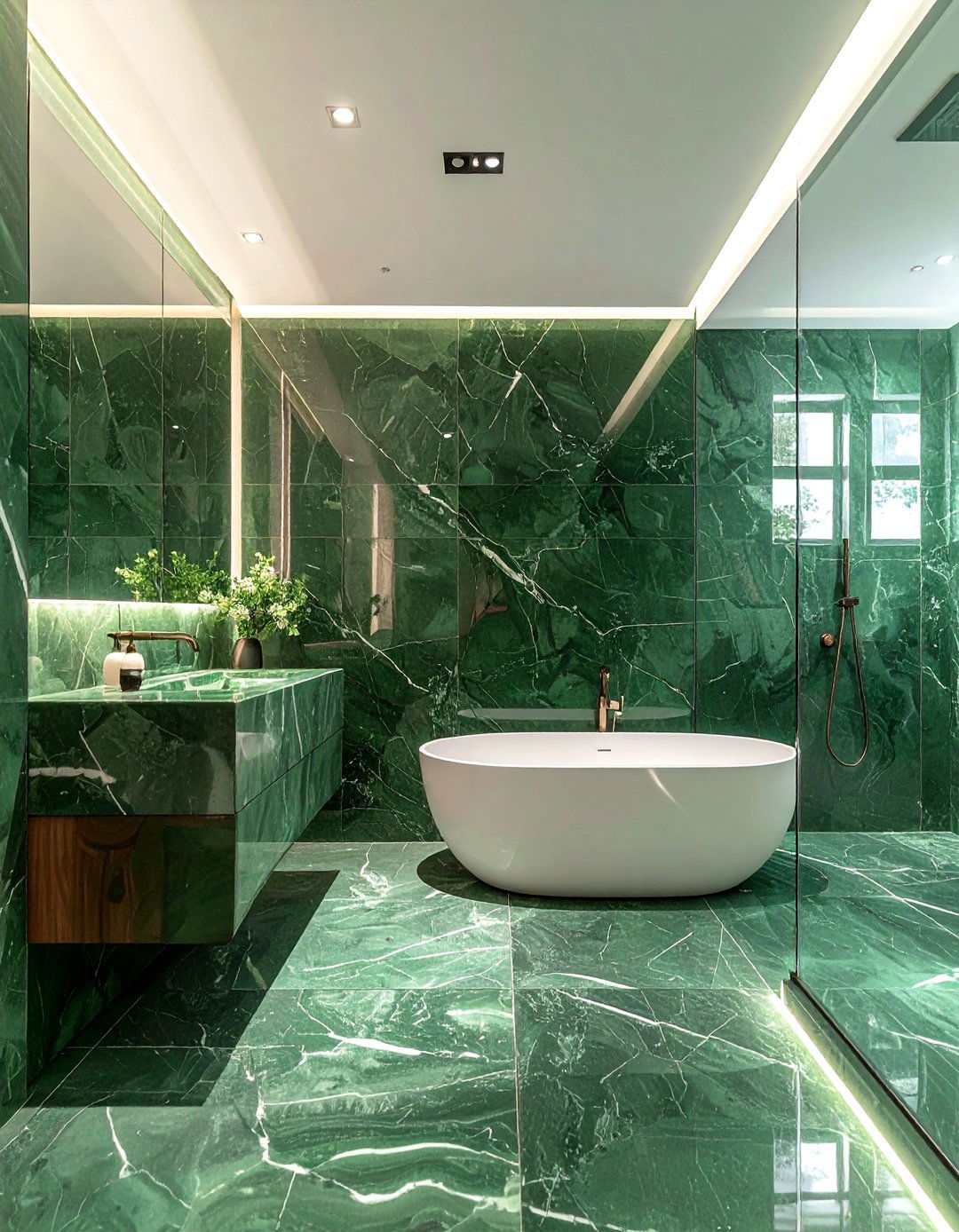 Minimalist green marble bathroom - 30 green marble bathroom ideas