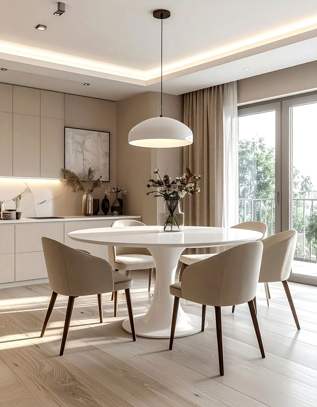 Minimalist greige dining room - 30 greige dining room ideas