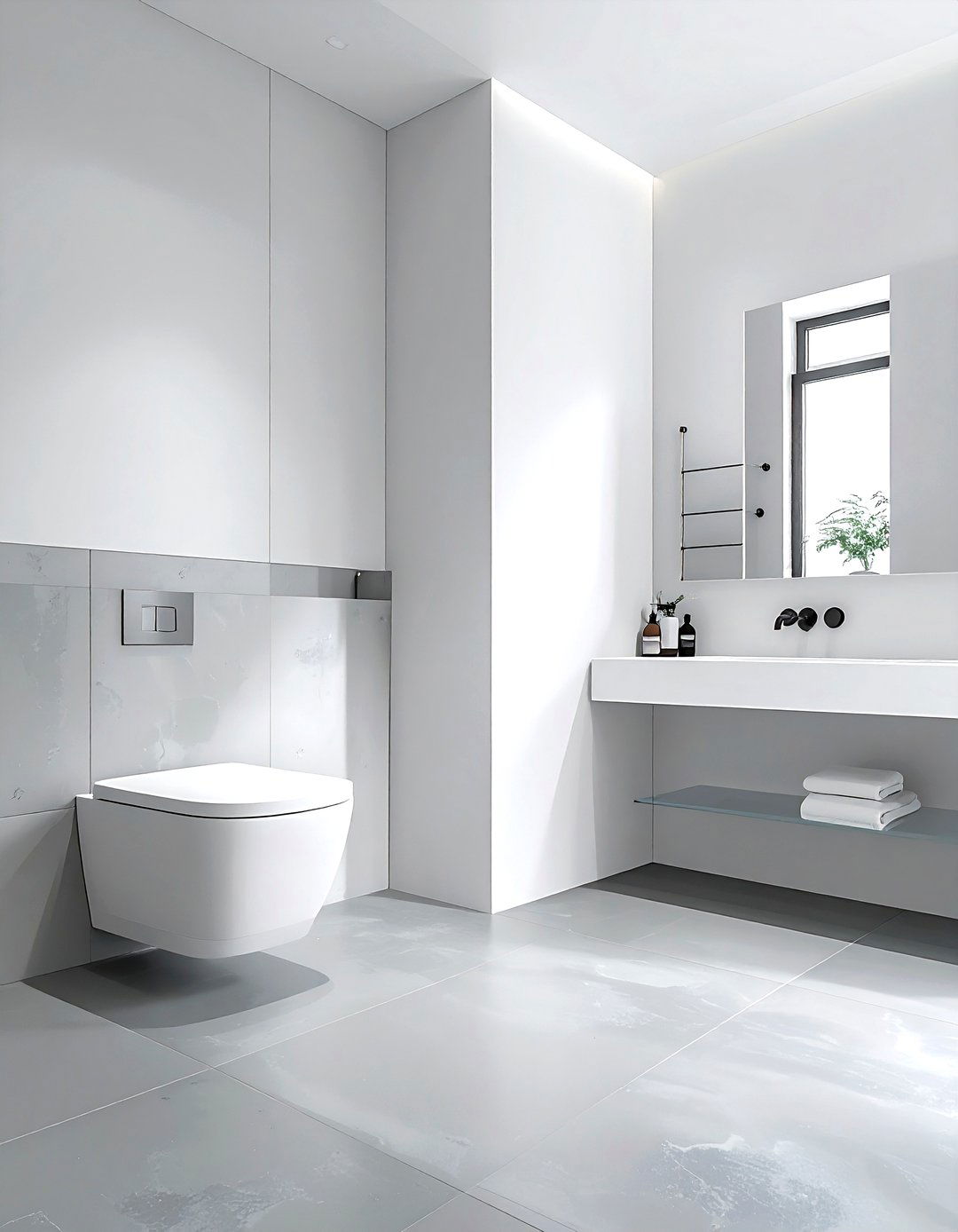Minimalist grey and white bathroom - 30 grey and white bathroom ideas
