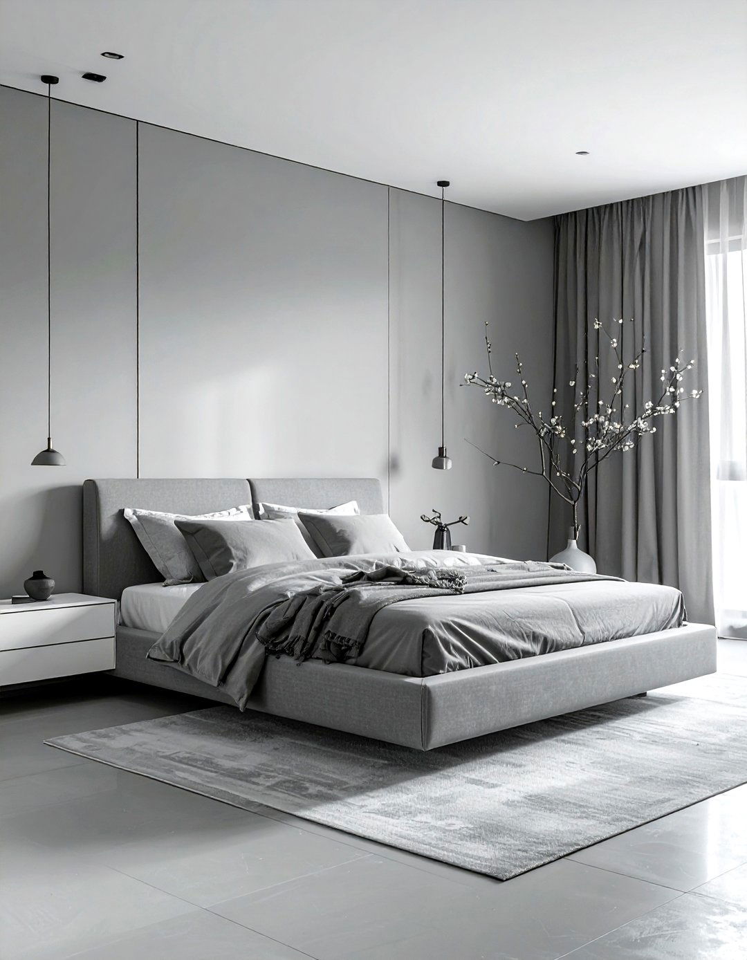 Minimalist grey bedroom - 30 grey bedroom ideas
