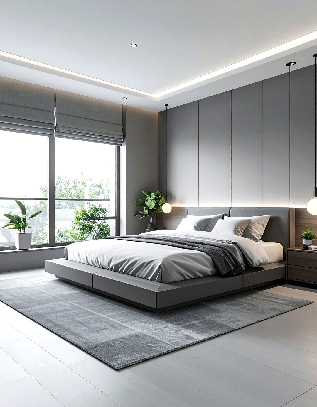 Minimalist grey bedroom - 30 grey bedroom decor ideas