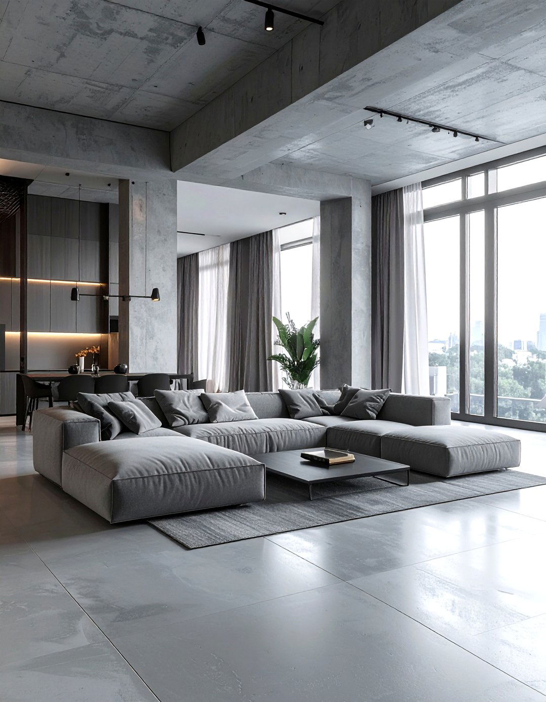 Minimalist grey loft - 30 minimalist grey living room ideas