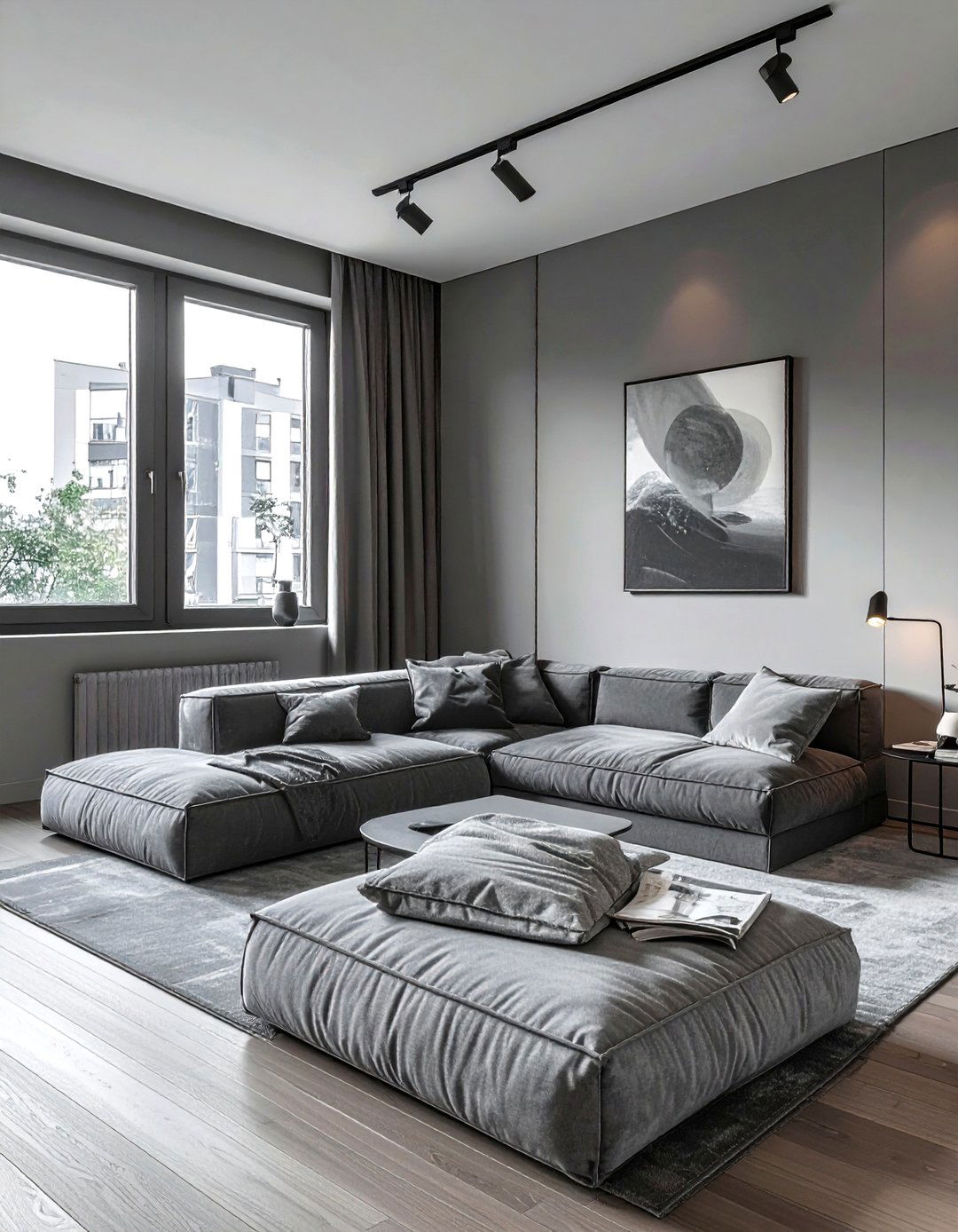 Minimalist grey studio - 30 minimalist grey living room ideas