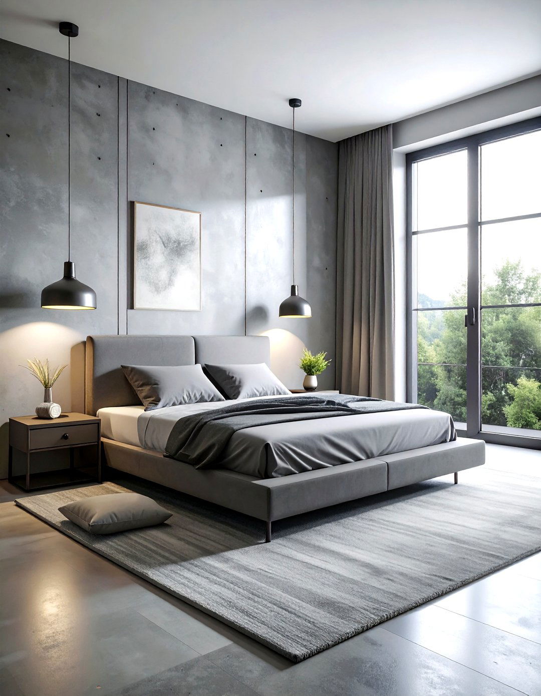 Minimalist industrial bedroom - 30 industrial grey bedroom ideas