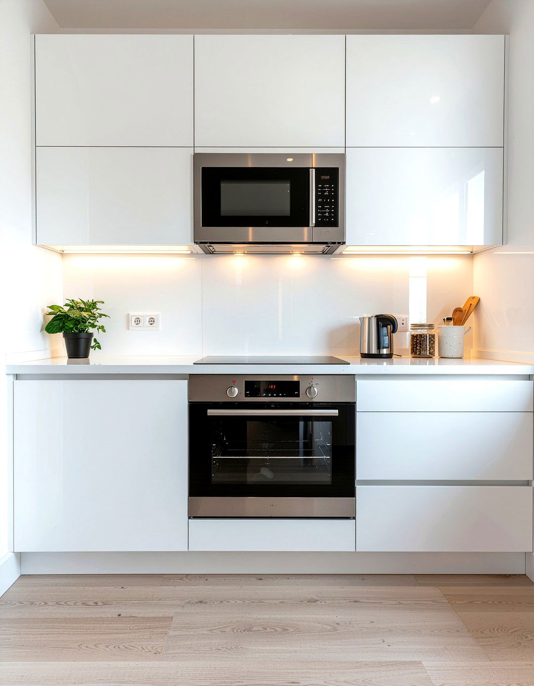 Minimalist kitchen with microwave over stove - 30 over-the-range microwave kitchen ideas