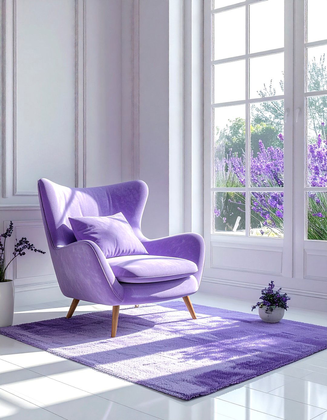 Minimalist lavender living room - 30 lavender and white living room ideas