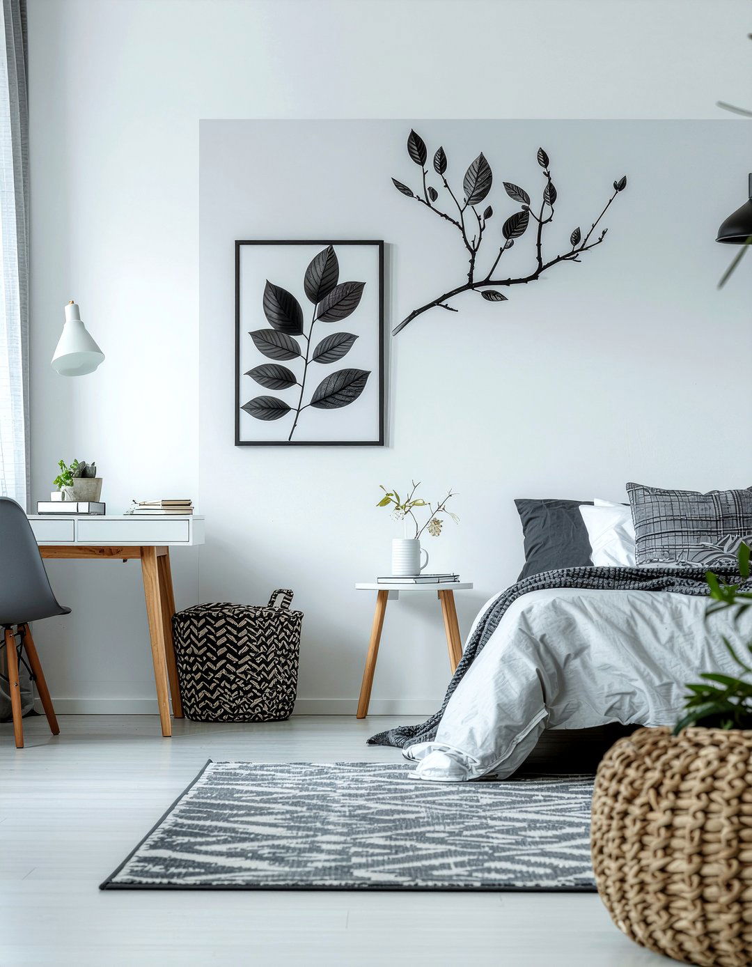 Minimalist leaf wallpaper - 30 bedroom botanical wallpapers