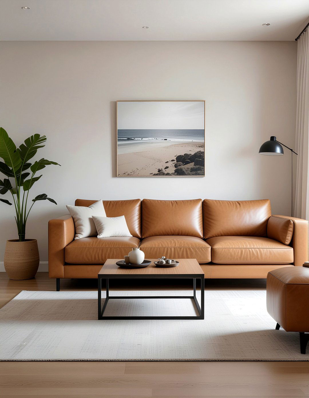 Minimalist leather living room - 30 leather living room ideas