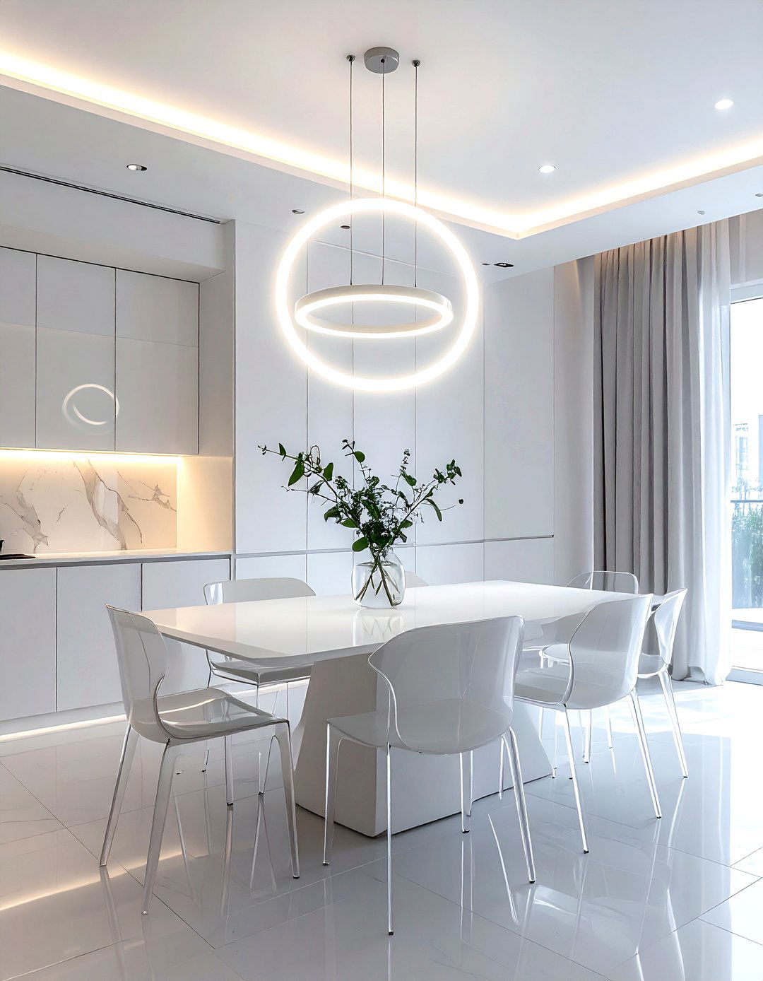 Minimalist led ring light for dining room - 30 dining room accent lighting ideas