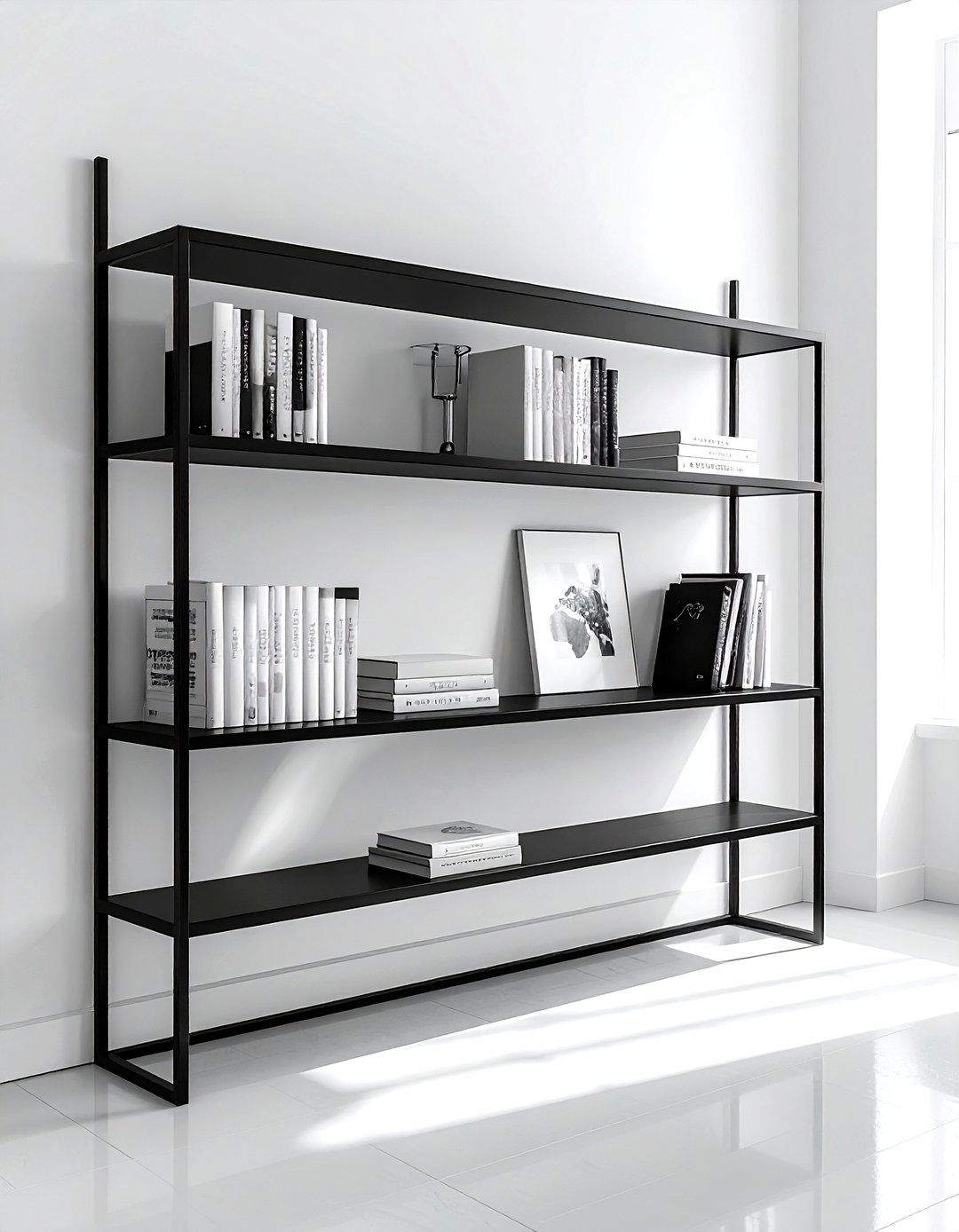 Minimalist ledge shelf - 30 book collection display ideas