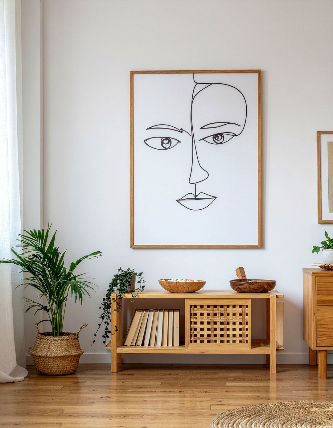 Minimalist line art - 30 living room wall decor ideas