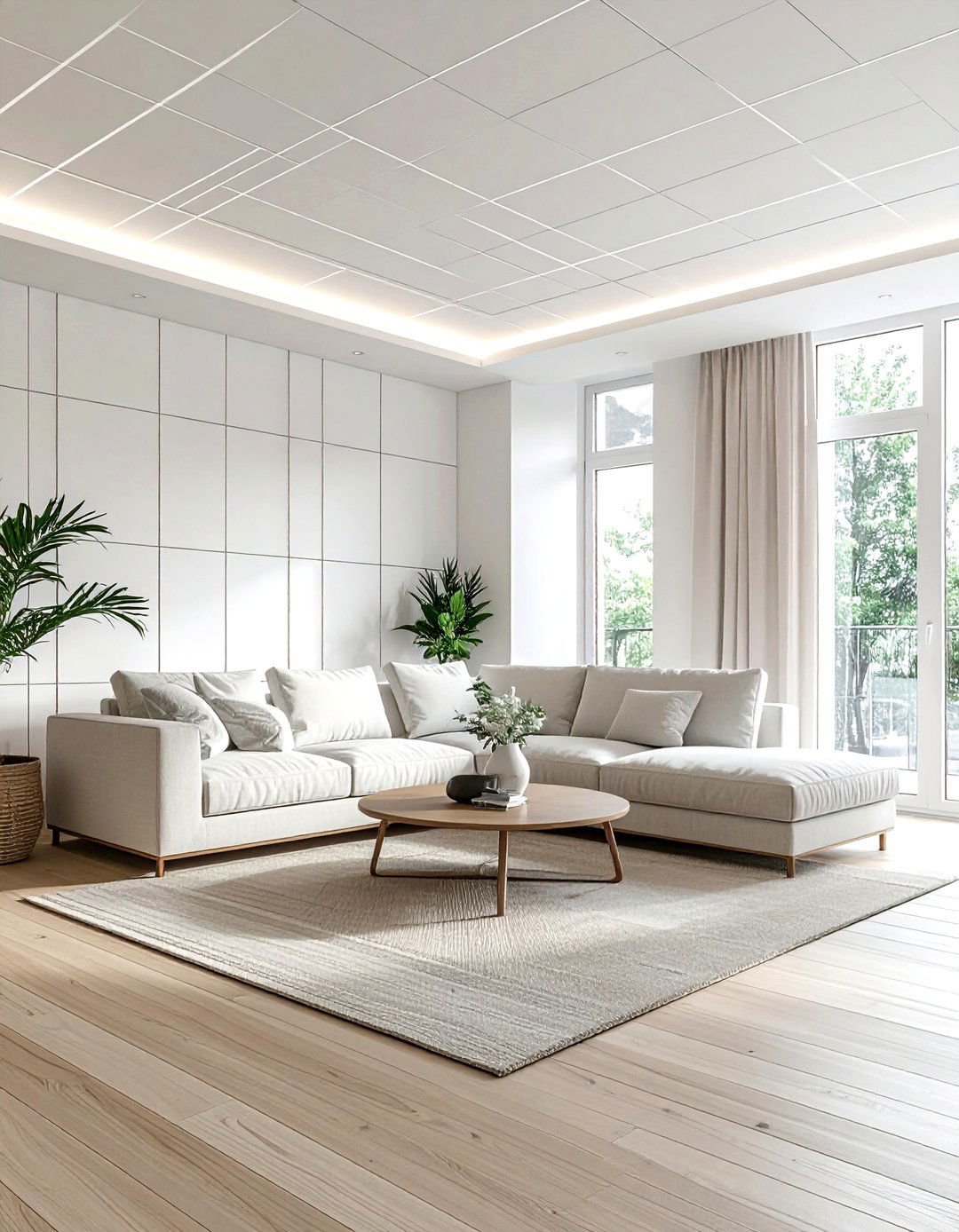 Minimalist line ceiling wallpaper - 30 living room ceiling wallpapers