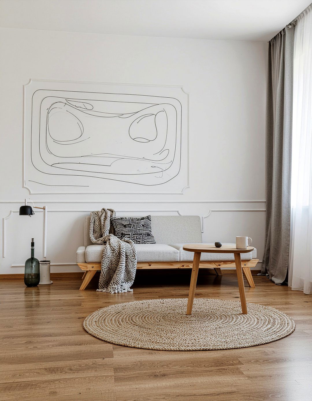 Minimalist line wallpaper - 30 living room modern wallpapers