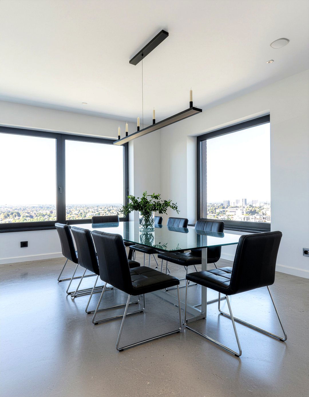 Minimalist linear candle lighting - 30 candle chandelier dining room ideas