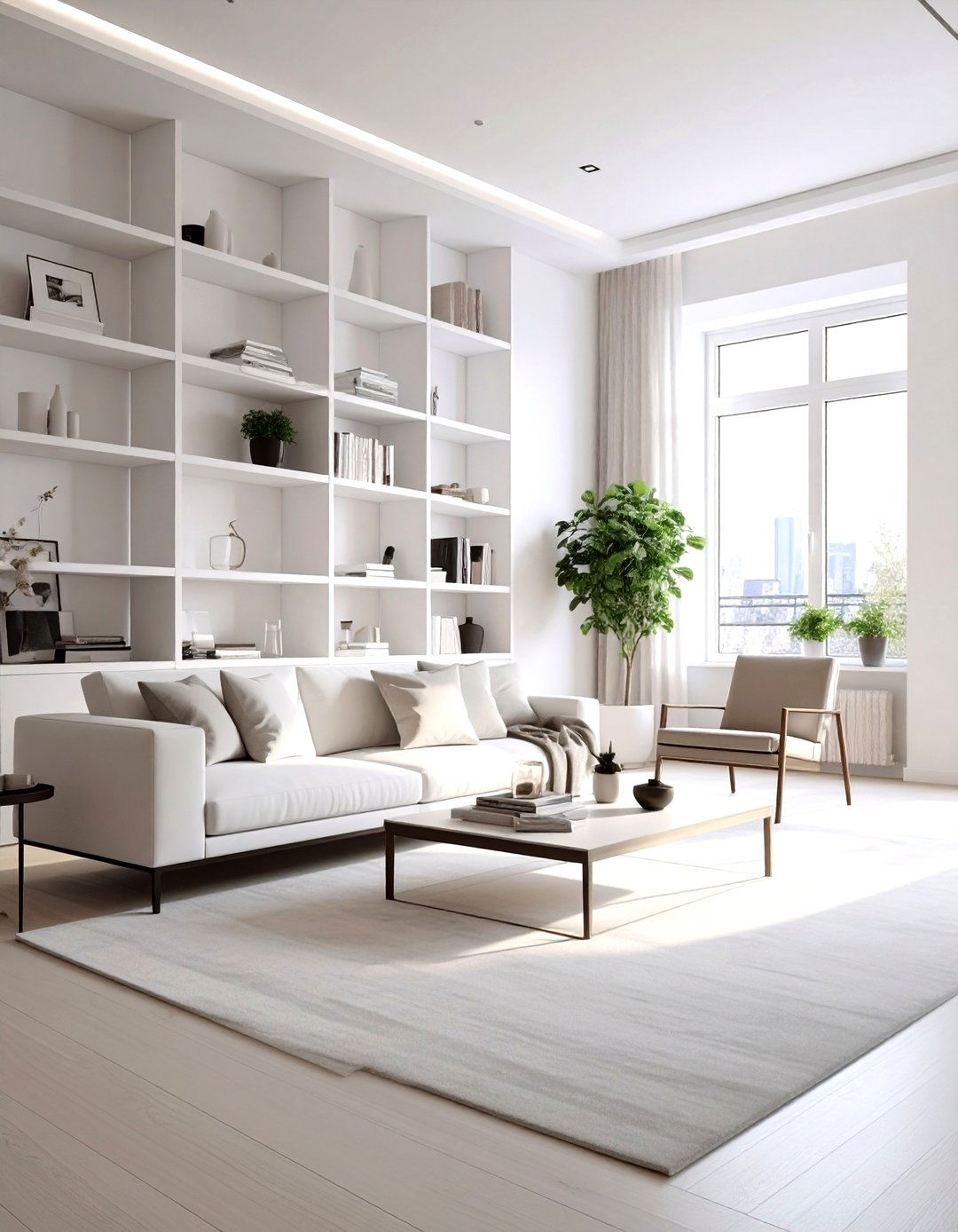 Minimalist living room apartment - 30 minimalist white living room ideas