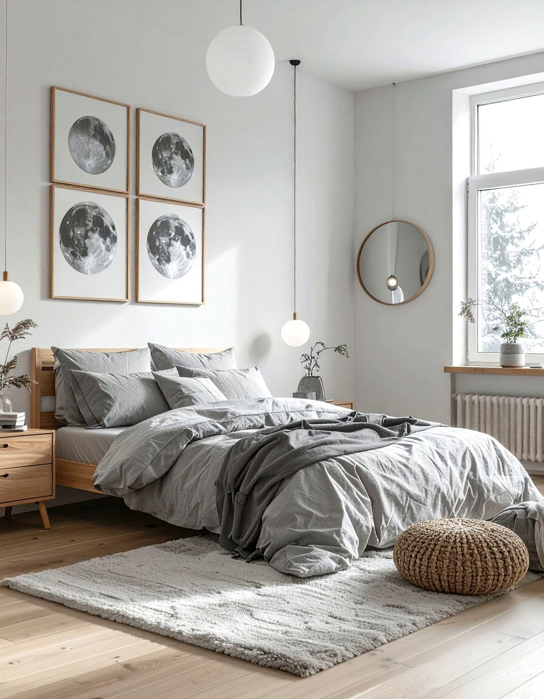 Minimalist lunar phase - 30 space themed bedroom ideas