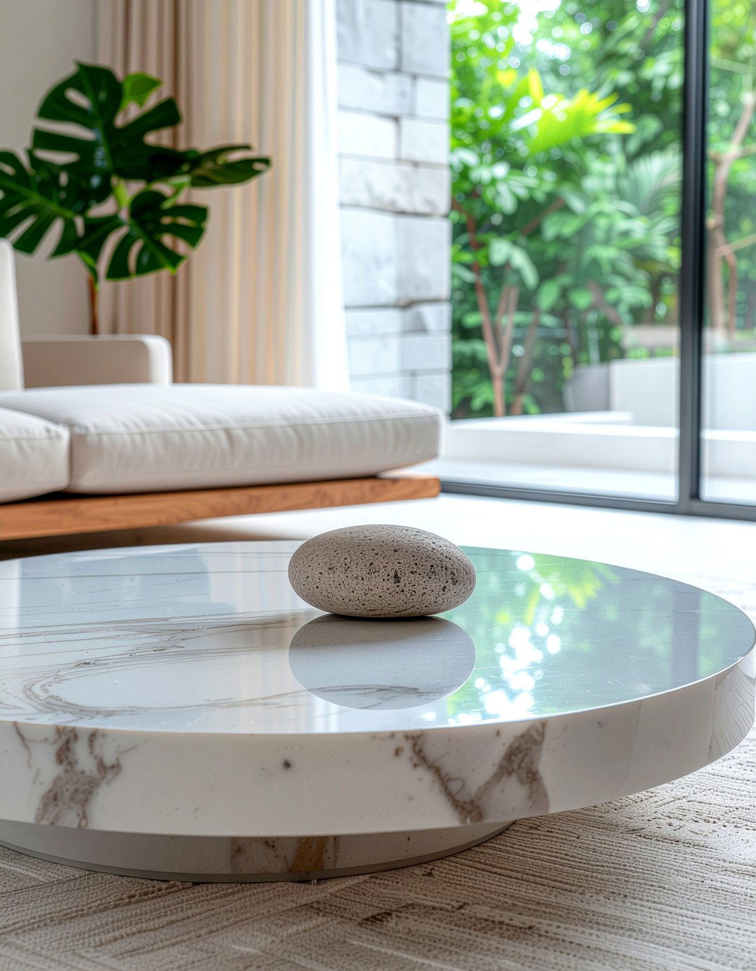Minimalist marble coffee table - 30 living room marble coffee tables