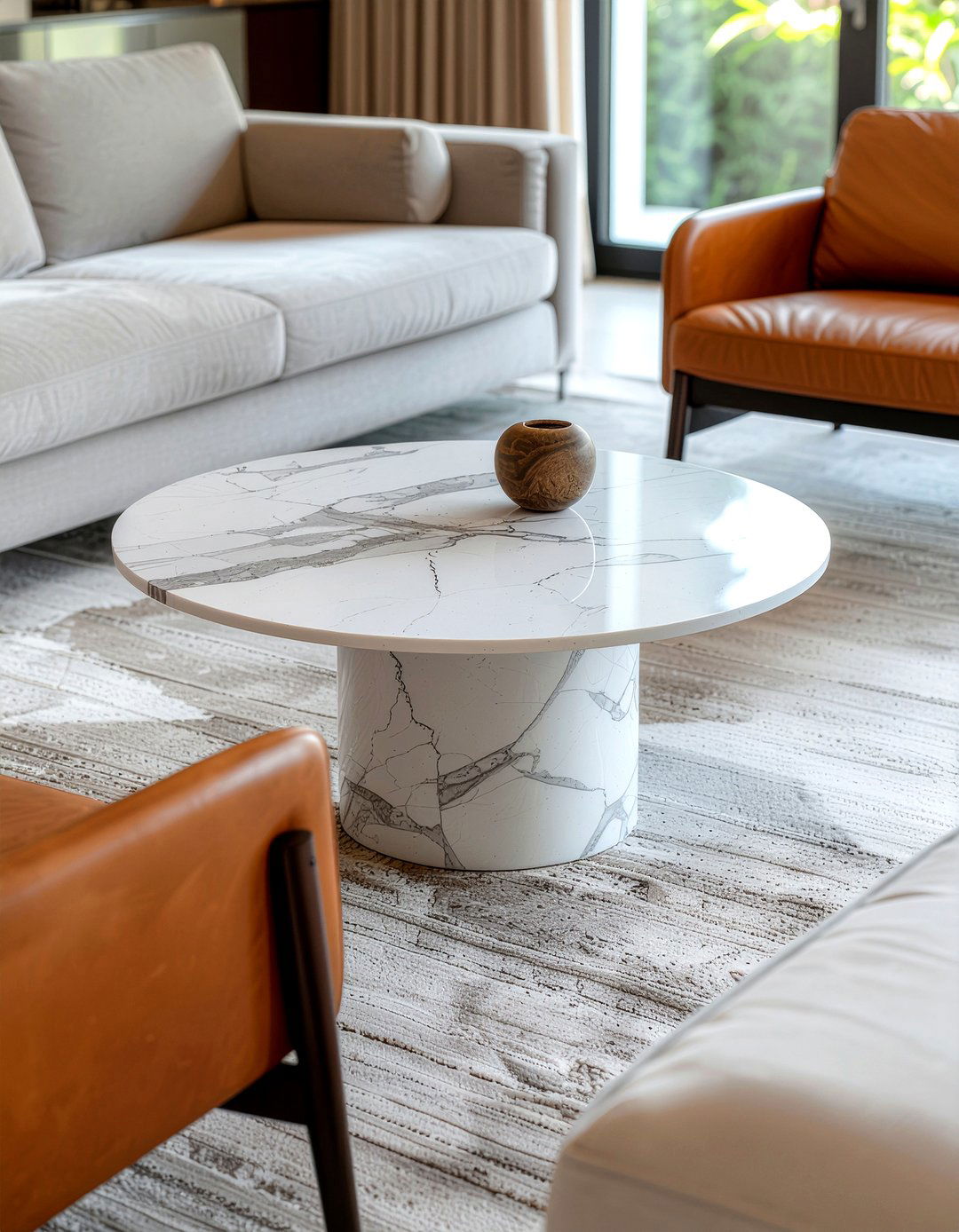 Minimalist marble table - 30 cashmere living room ideas