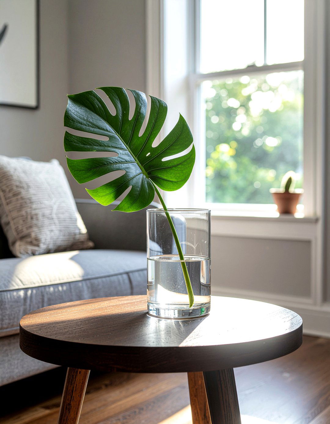 Minimalist monstera leaf - 30 living room flower arrangements