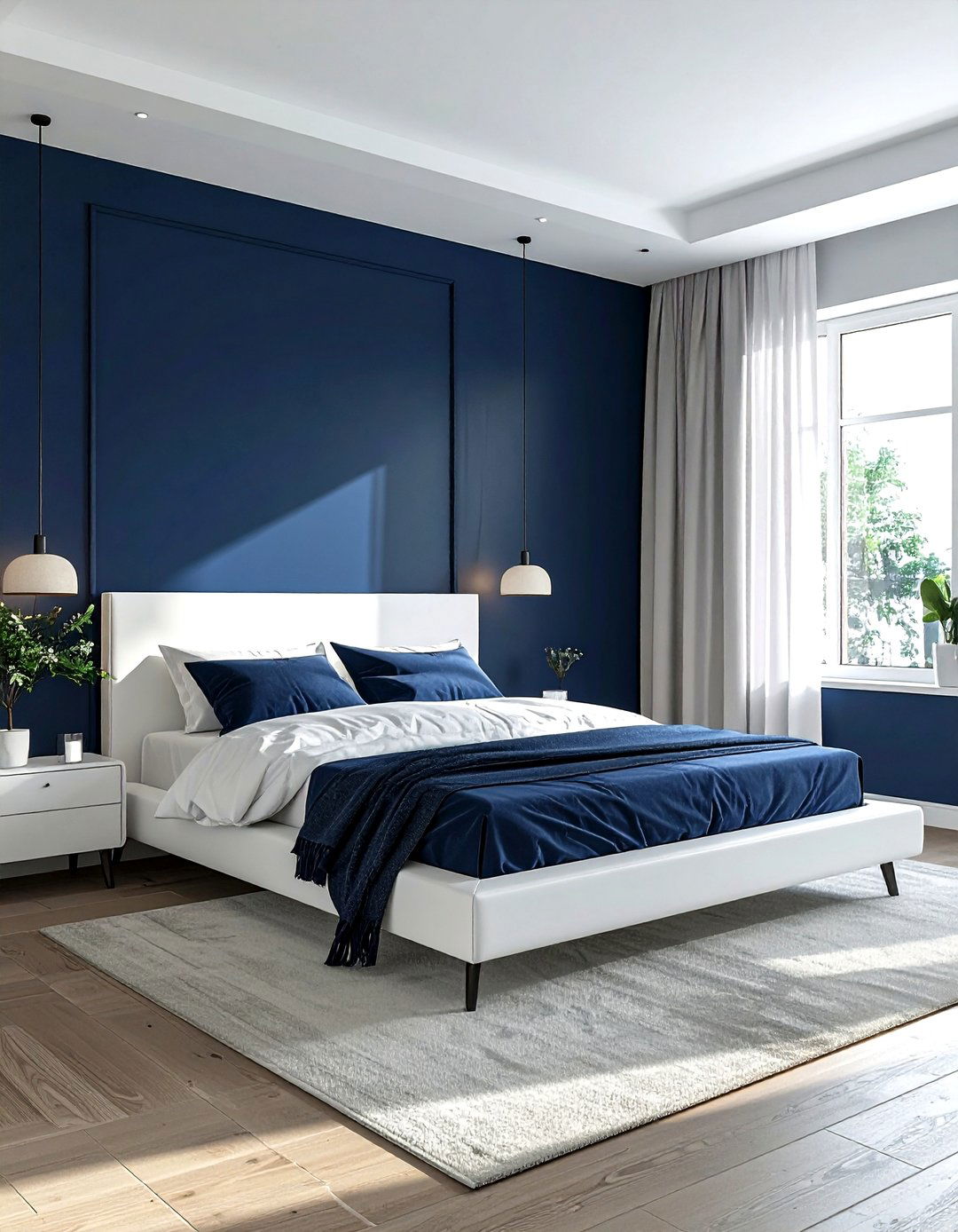 Minimalist navy bedroom - 30 contemporary navy bedroom ideas