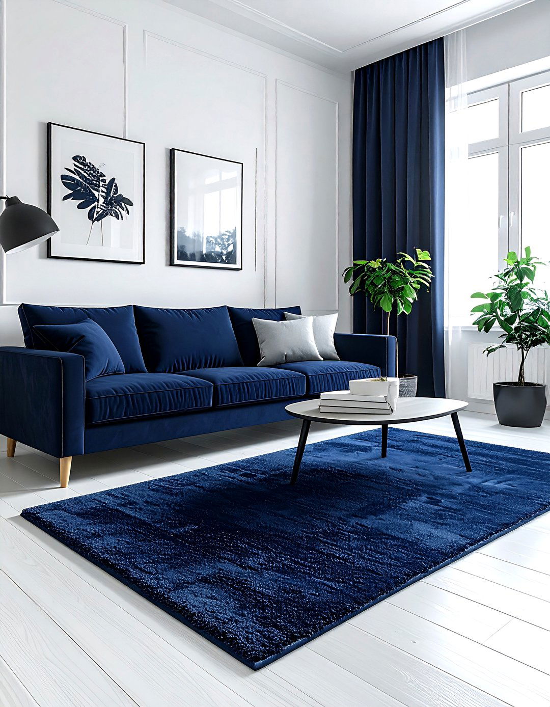 Minimalist navy living room - 30 contemporary navy living room ideas