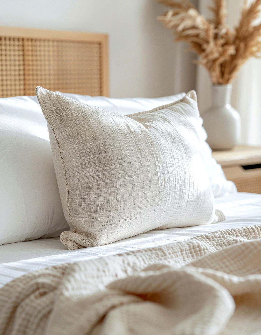 Minimalist neutral pillow - 30 bedroom decorative pillows