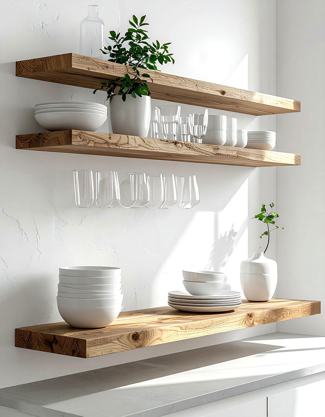 Minimalist open shelving - 30 Nordic kitchen ideas