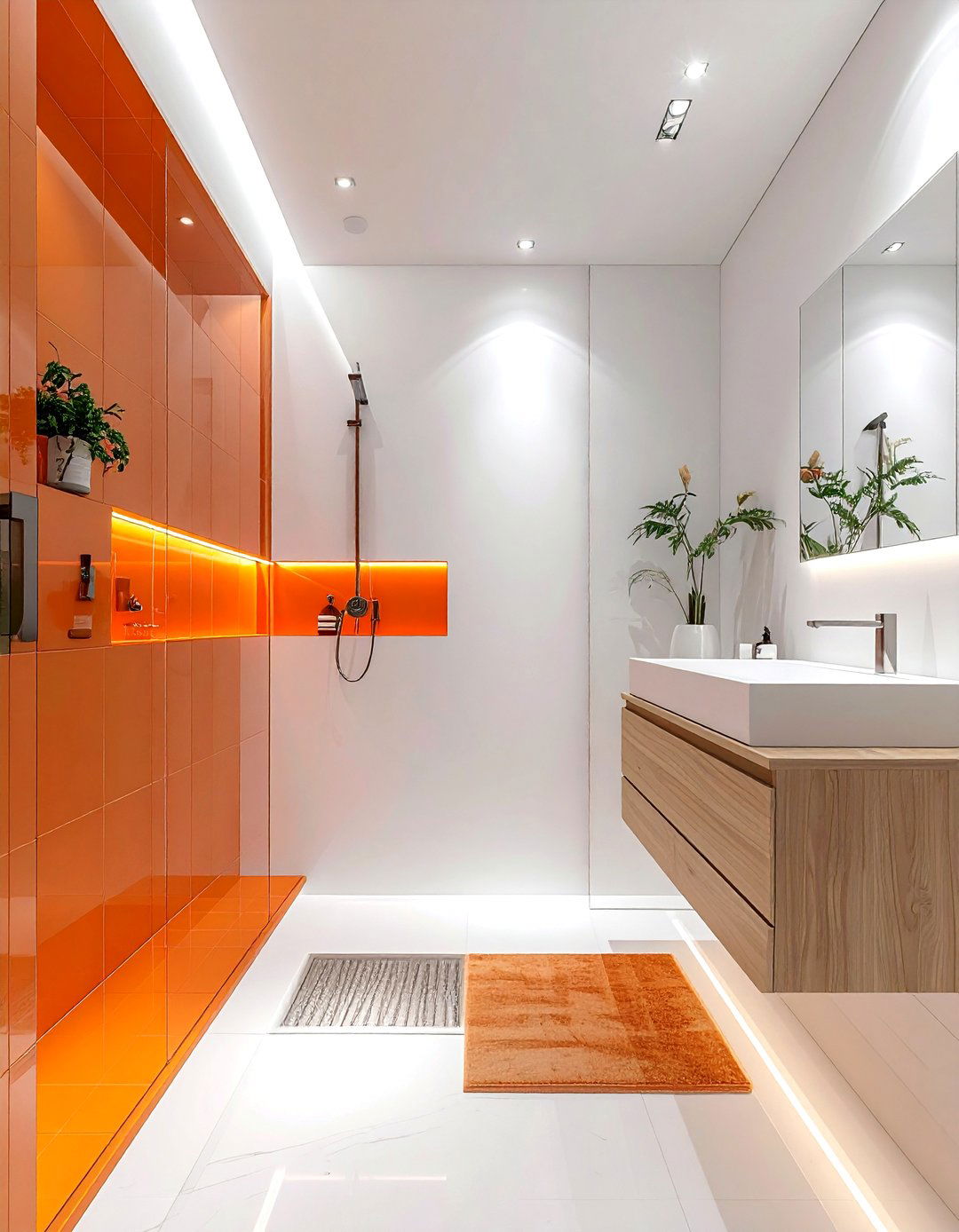 Minimalist orange bathroom - 30 bright orange bathroom ideas