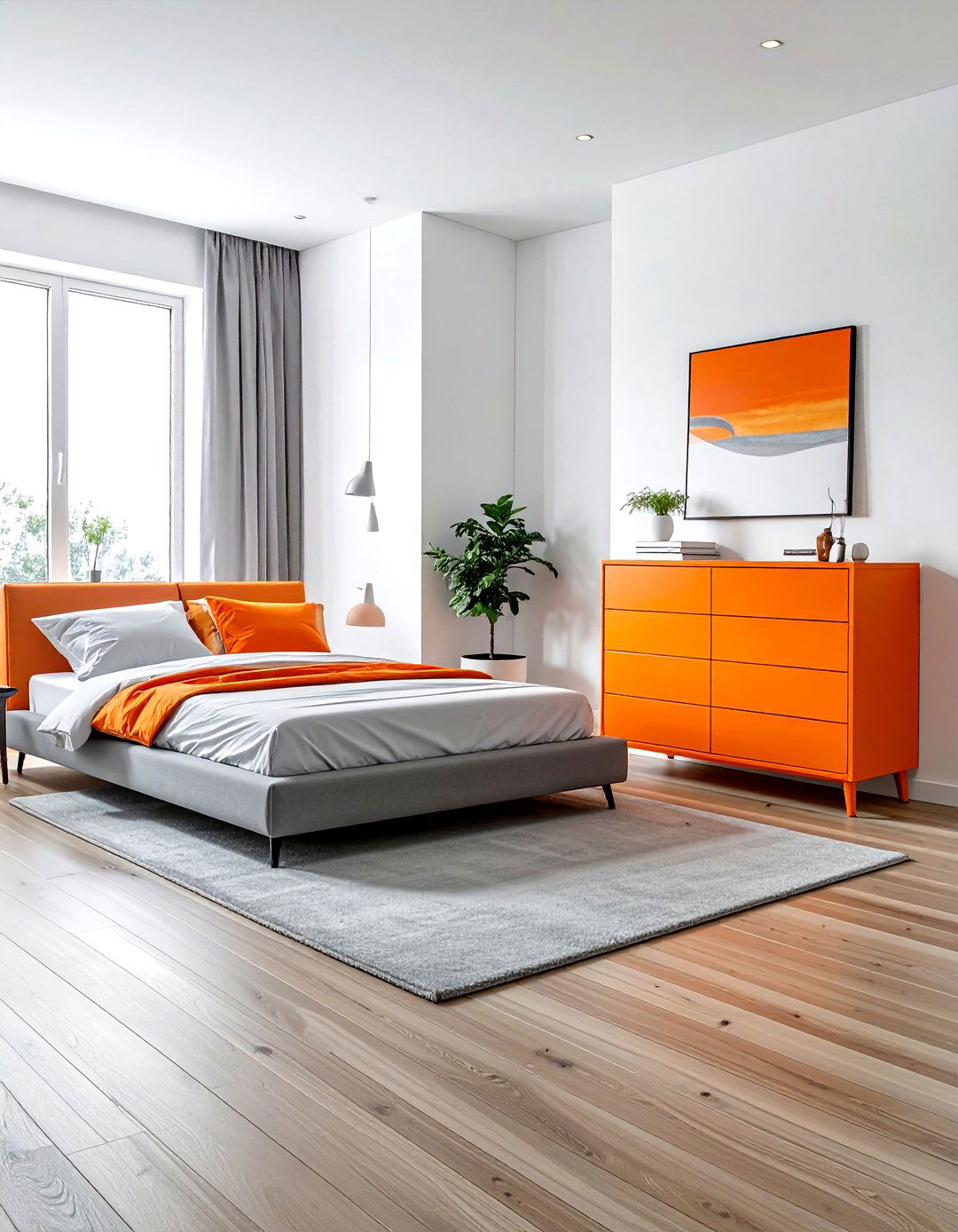 Minimalist orange bedroom - 30 orange bedroom decor ideas