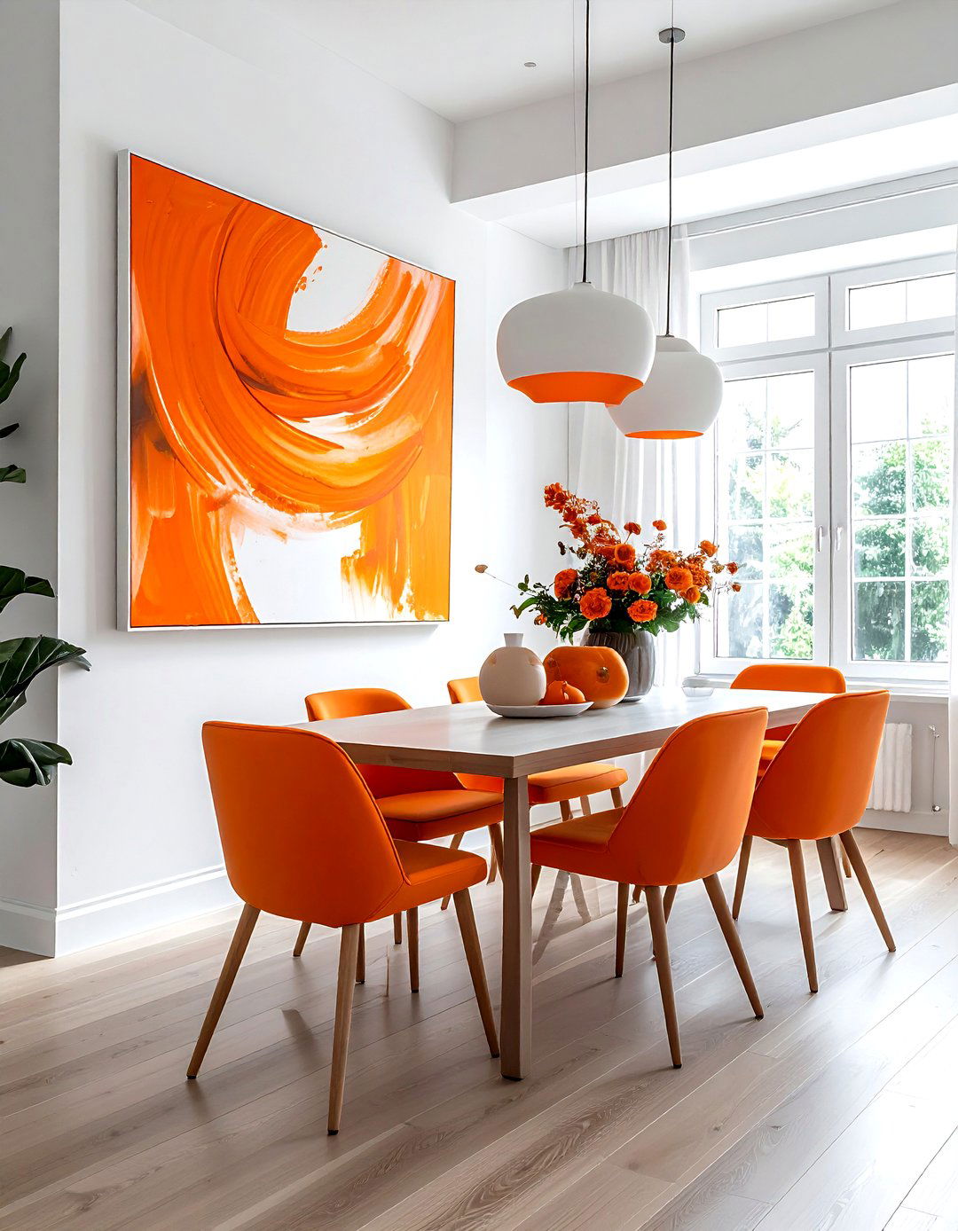 Minimalist orange decor - 30 orange dining room decor ideas