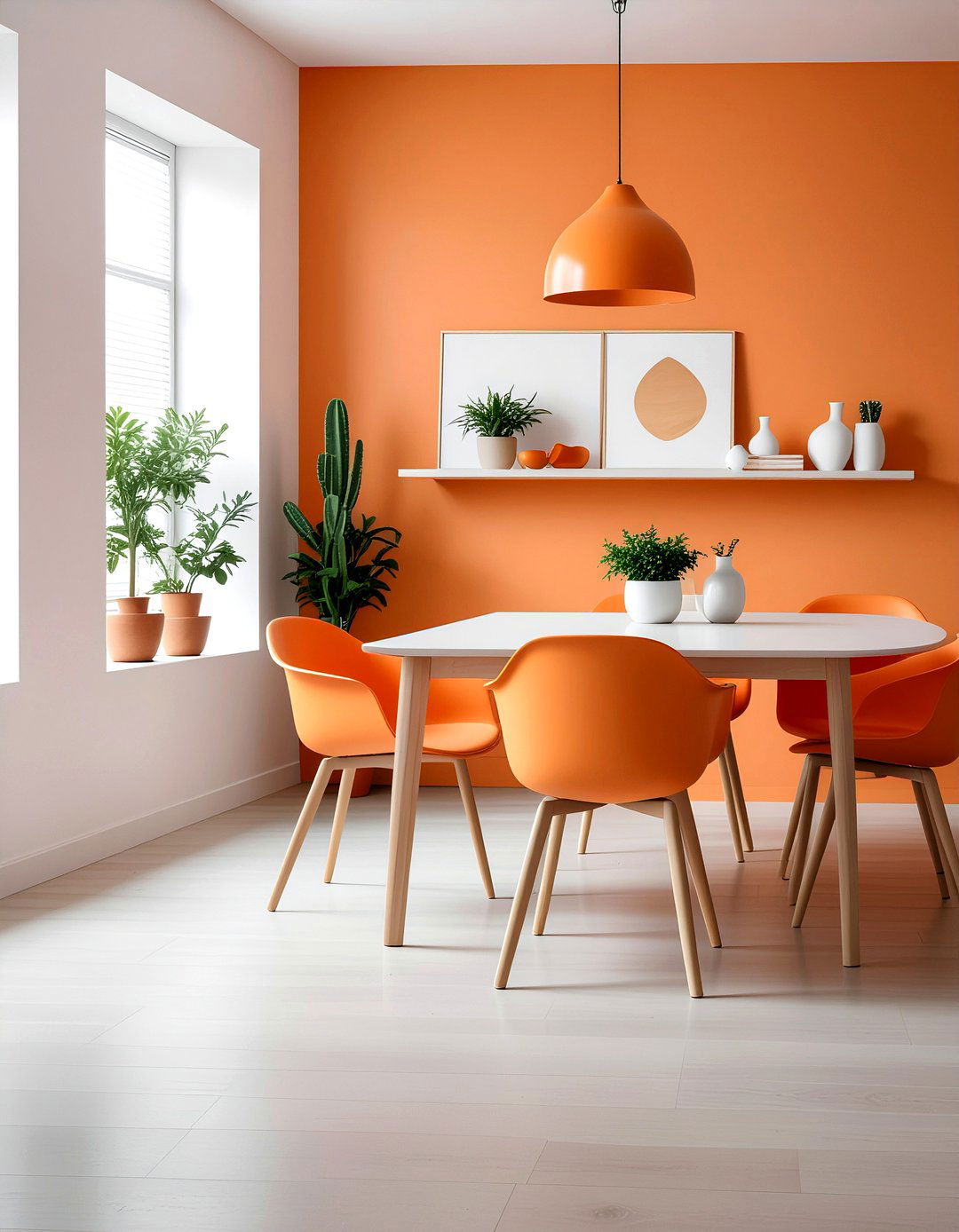 Minimalist orange dining room - 30 orange dining room ideas