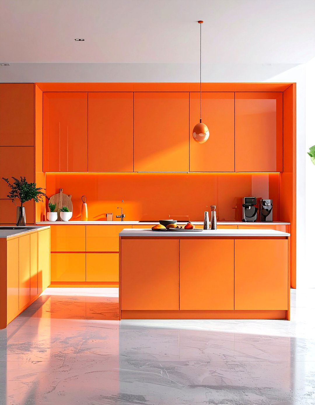 Minimalist orange kitchen - 30 orange kitchen decor ideas