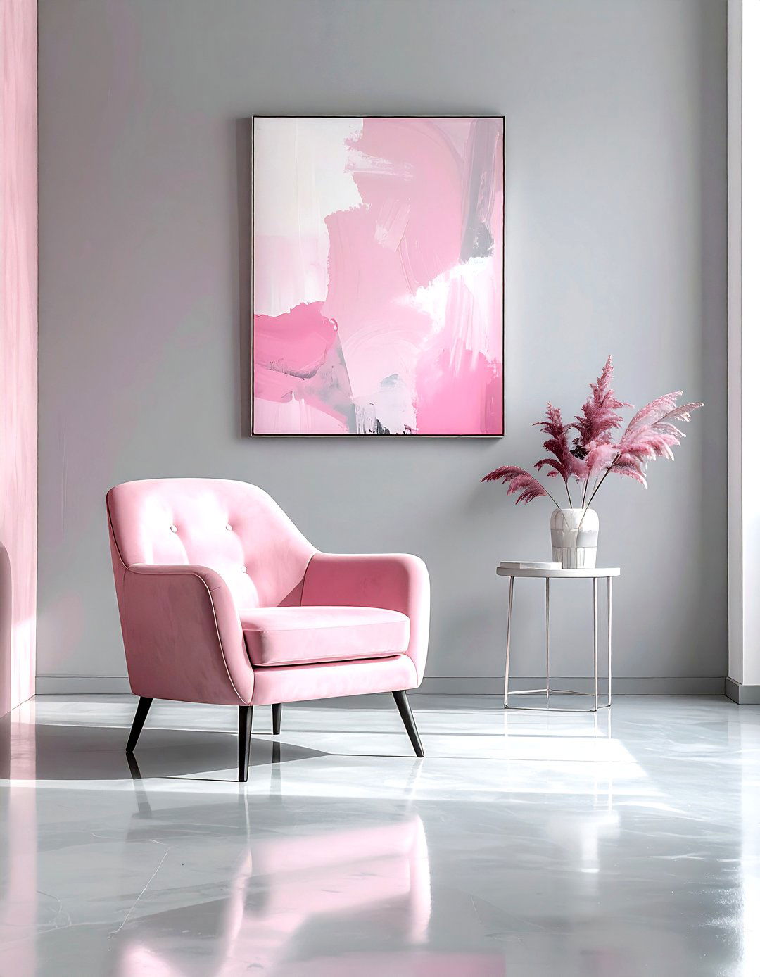 Minimalist pink and gray living room - 30 pink gray living room ideas