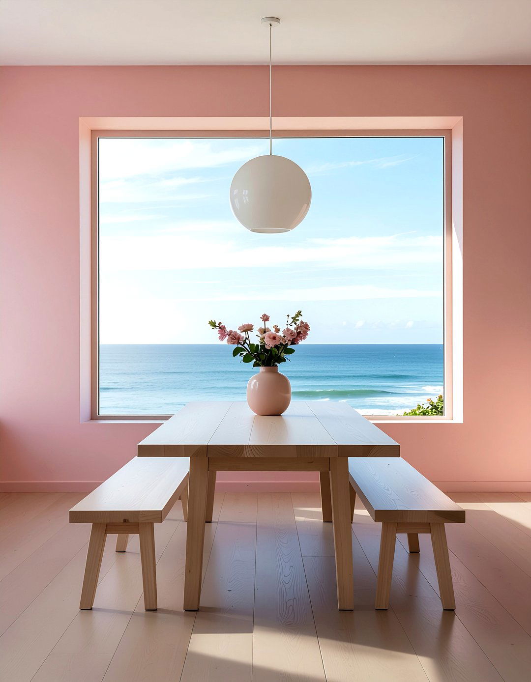 Minimalist pink dining room - 30 blush pink dining room ideas