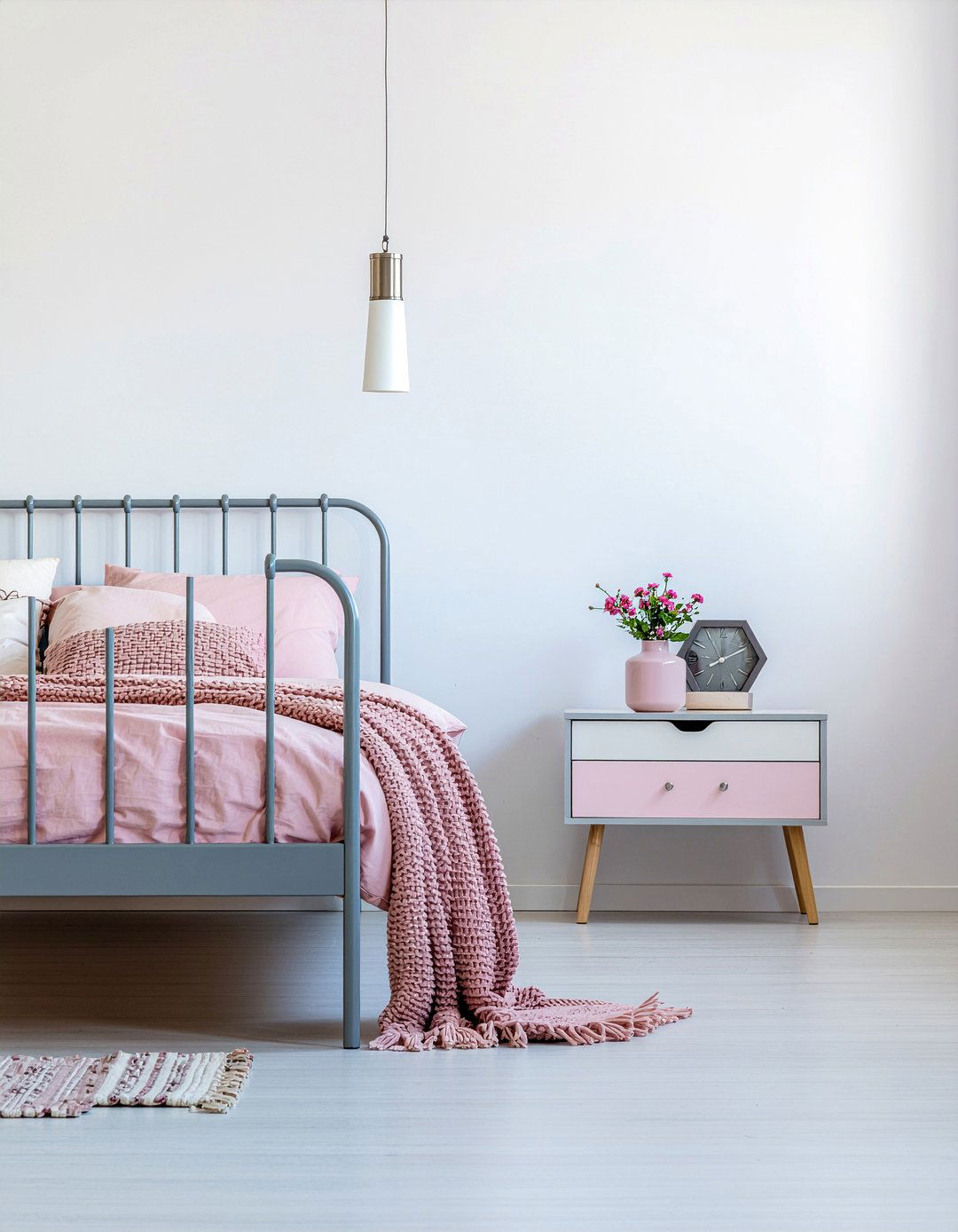 Minimalist pink gray bedroom - 30 pink and gray bedroom ideas