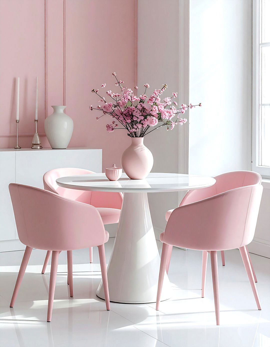 30 Blush and White Dining Room Ideas for Elegant Styling