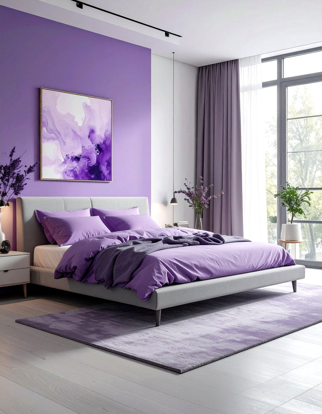 Minimalist purple bedroom - 30 purple bedroom ideas